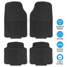 4 piezas de alfombrillas de piso de coche delanteras y traseras para SUV y camiones Alfombrilla de goma resistente para todo tipo de clima
