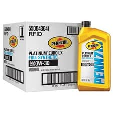 Pennzoil 550043041 0W-30 Platinum Euro LX Full Synthetic Motor Oil 1 QT (6 Pack)