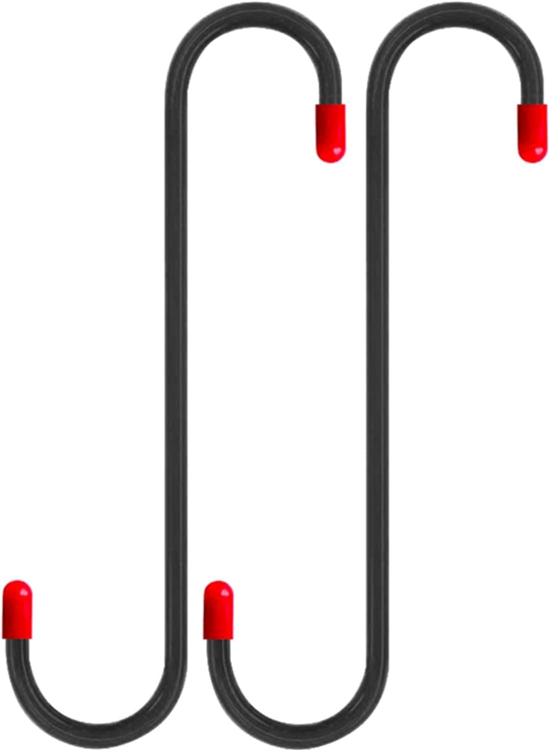2 ganchos para colgar pinzas de freno con puntas de goma rojas, herramienta de compresión de pinza de freno automático, herramienta automotriz para frenado, eje, rodamiento, trabajo de suspensión, herramientas de coche, regalos para hombres, papá (negro)