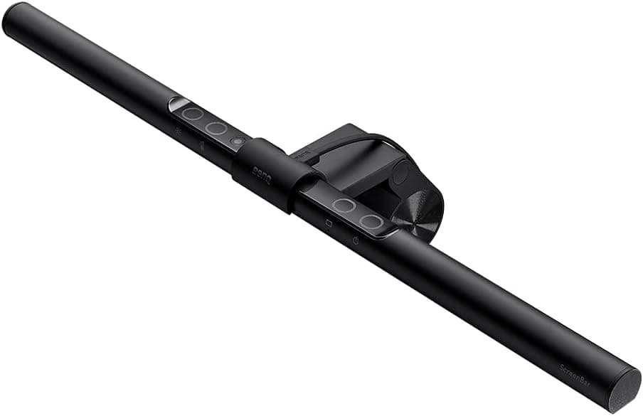 Lámpara de luz LED para monitor de computadora BenQ Screenbar E-Reading con funciones de atenuación automática y ajuste de tono, lámpara de oficina alimentada por USB en negro mate (ScreenBar_Black) Complementos con configuraciones de retroiluminación/RGB