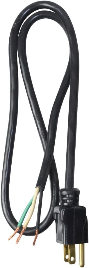 Cable de alimentación de repuesto para interiores Southwire - Cable redondo resistente y ligero - Cable SJTW - Calibre 16 - 3 conductores - Negro - 3 pies
