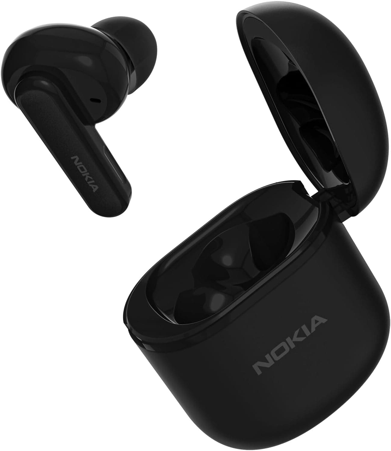 Nokia Solo Bud 2 Pro Auricular mono inalámbrico Bluetooth con estuche de carga, par rápido, conectividad multipunto, cancelación de ruido ambiental y protección IPX4 para conversación y transmisión de medios en negro
