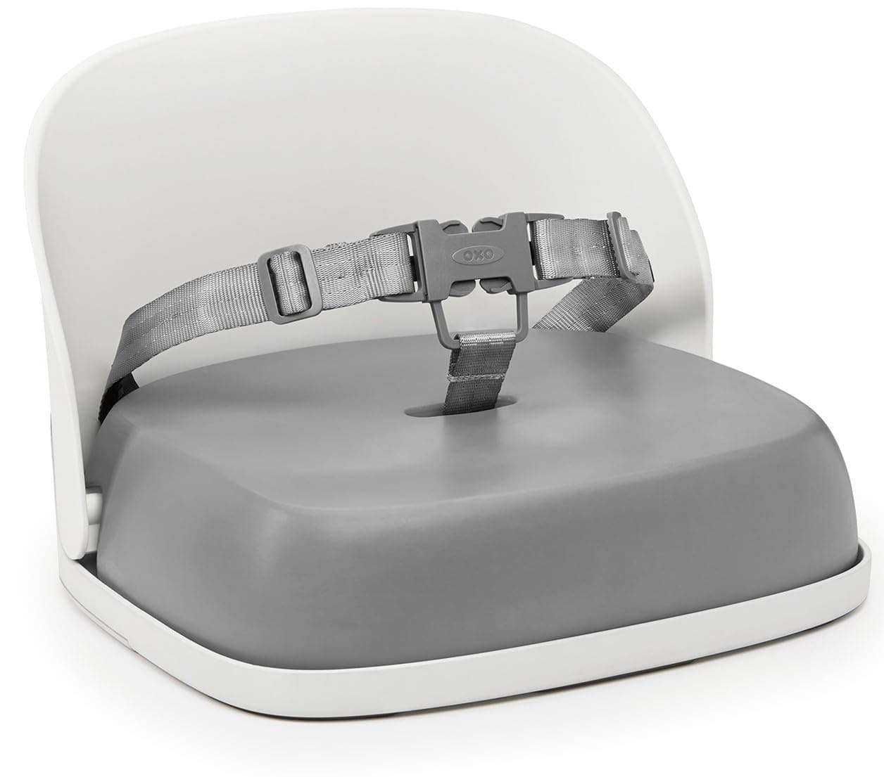 OXO Tot Perch Asiento elevador para silla de cocina con correas, gris | Asiento elevador de viaje portátil, correas seguras a la silla de comedor, plegado compacto, asiento lavable, ideal para niños pequeños de 1 año en adelante