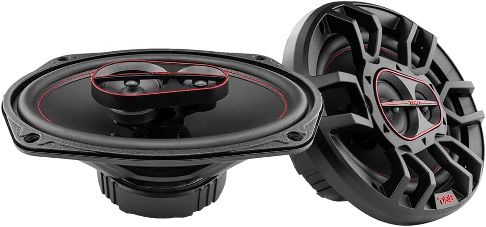 DS18 G6.9Xi GEN-X 6x9 Altavoces coaxiales de 3 vías 180 vatios 4 ohmios con tweeters de cúpula Mylar - Parrilla incluida - Altavoz de rango completo ideal para sistema de sonido estéreo de automóvil - Par