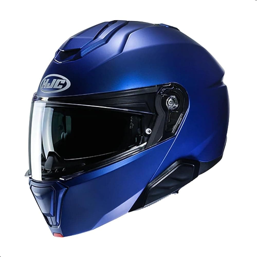 HJC i91 Casco de motocicleta modular sólido con escudo Pinlock HJ-33, aprobado por DOT (azul metálico semiplano, grande)