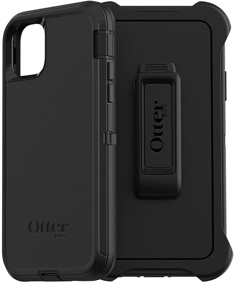 Funda OtterBox para iPhone 11 Pro Max Defender Series - Negra, resistente y duradera, con protección de puerto, incluye soporte con clip para funda