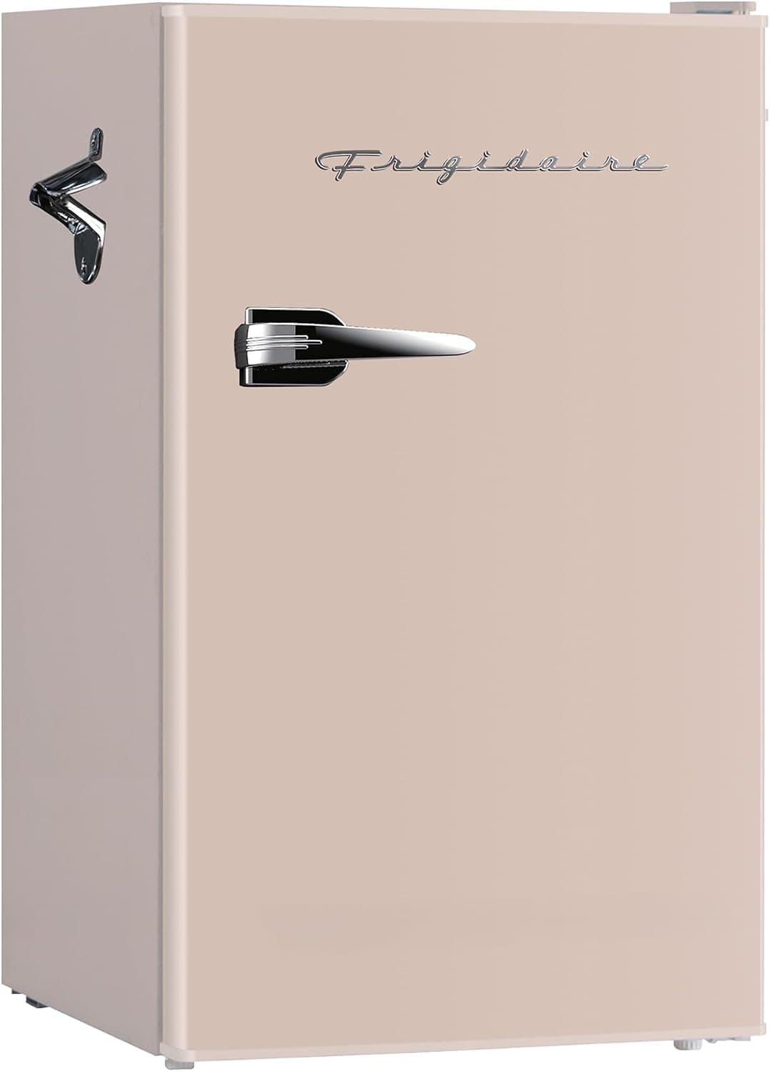 Frigidaire Refrigerador compacto retro con enfriador, refrigerador de encimera de 3.2 pies cúbicos con abridor de botellas incorporado, refrigerador compacto para oficina, dormitorio, dormitorio o cabina - 16.5" D x 19" W x 31" H (Coral)