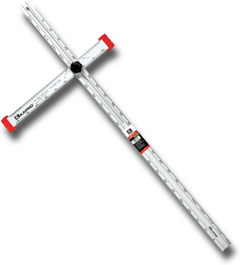 Kapro - 317 Herramienta escuadra en T ajustable para paneles de yeso - Aluminio - para diseño y marcado - Cuenta con cabezal deslizante y escala impresa de doble dirección - 48 pulgadas