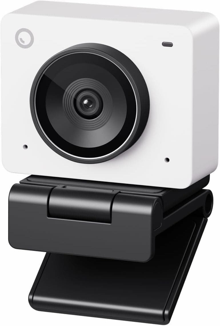 OBSBOT Meet 2-4K Webcam para PC con sensor de 1/2", encuadre AI y enfoque automático | Modo belleza, ligero, control de gestos, HDR, micrófono dual, 60 FPS, cámara web para streaming, reuniones, juegos. (Blanco nube)