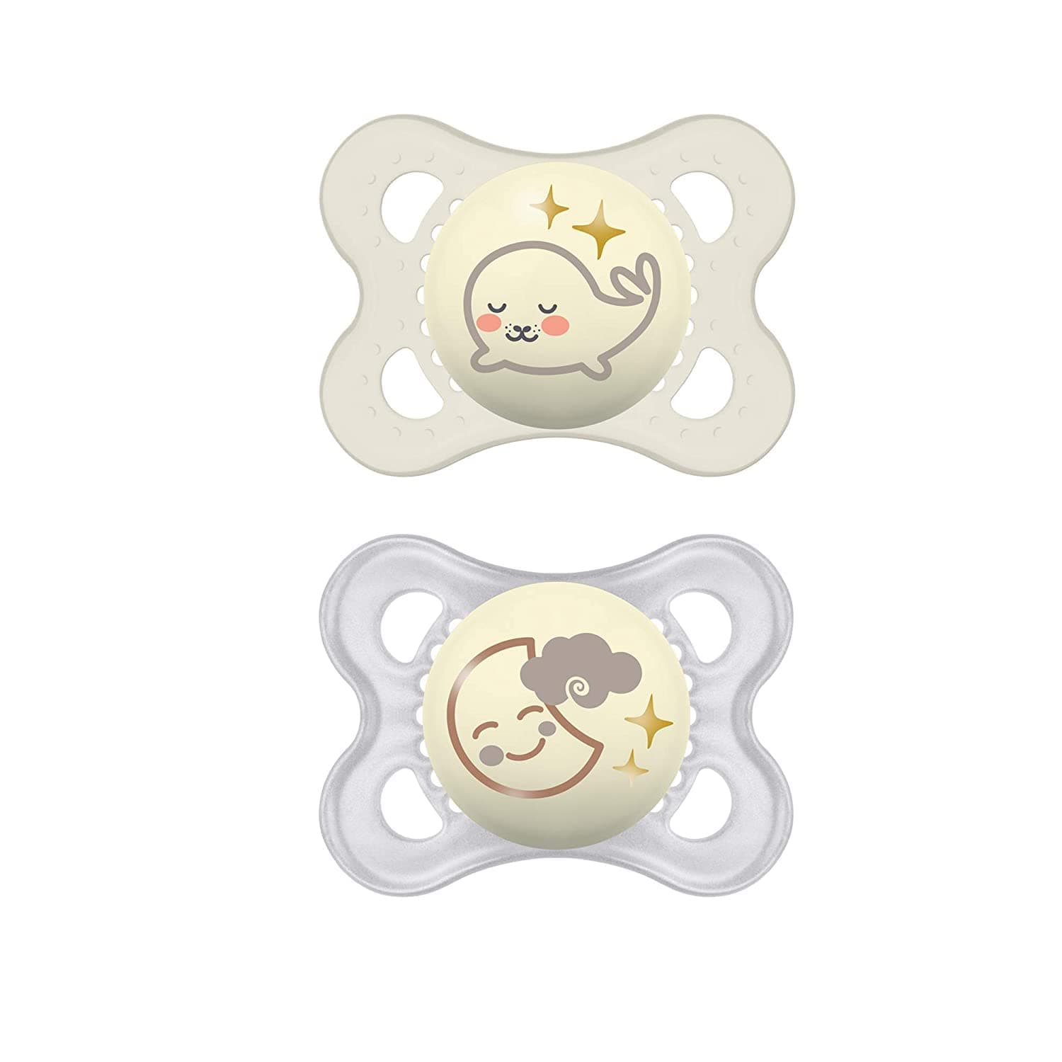 MAM Clear Chupetes de 0 a 6 meses, paquete económico (paquete de 3), chupetes para bebés de 0 a 6 meses, el mejor chupete para bebés amamantados