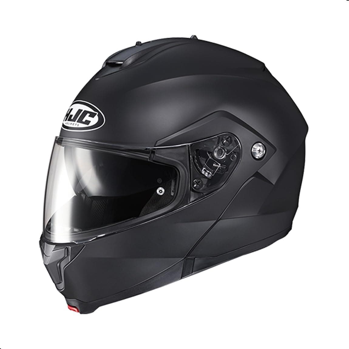 HJC C91 Casco de motocicleta modular sólido con escudo Pinlock HJ-17, aprobado por DOT (negro semiplano, XXXXL)