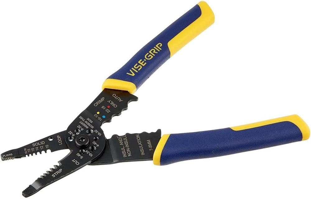 Pelacables IRWIN Vise-Grip, 8 pulgadas, cortes 10-22 cae (AWG), nariz estilo alicate, ProTouch para mayor comodidad, azul (2078309)
