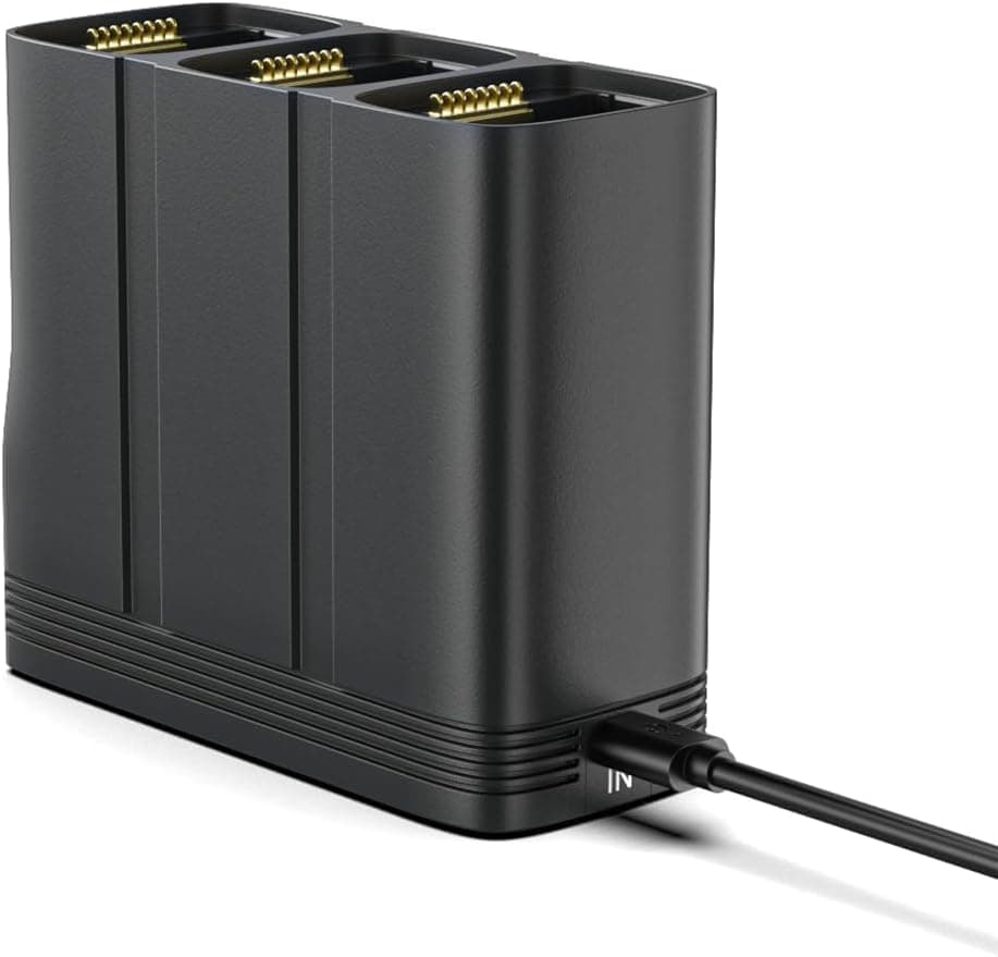 Estación de carga de batería Holy Stone compatible con dron HS900 HS900Pro, cargador rápido de 3 ranuras con función de almacenamiento y banco de energía, base de carga USB-C QC3.0 para baterías de drones HS900