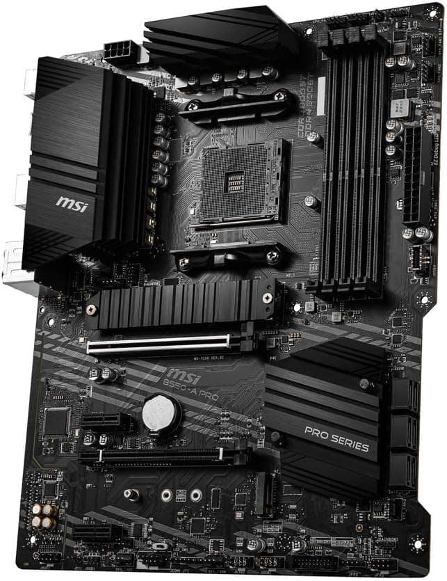 Placa base MSI B550-A PRO ProSeries (AMD Ryzen 5000, AM4, DDR4, PCIe 4.0, SATA 6Gb/s, M.2, USB 3.2 Gen 2, HDMI/DP, ATX)