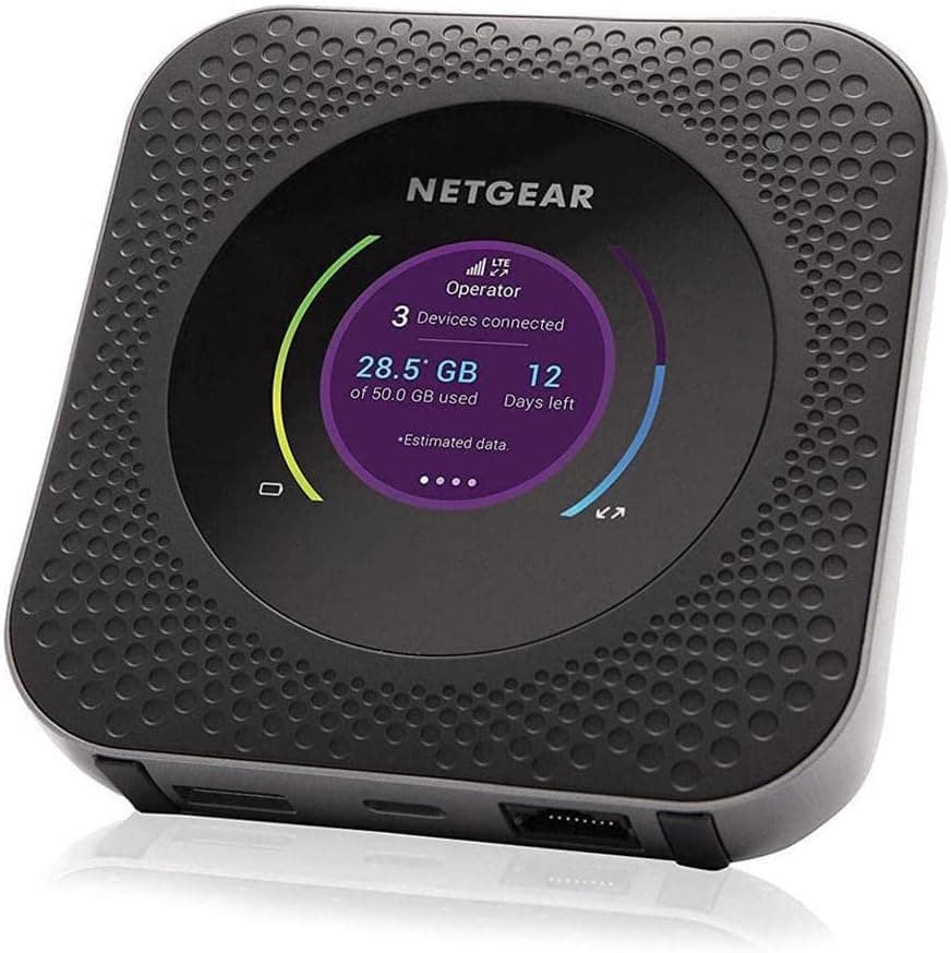 NETGEAR Nighthawk M1 4G LTE WiFi Mobile Hotspot (MR1100-100NAS) – Velocidad de hasta 1 Gbps, funciona mejor con AT&T y T-Mobile, conecta hasta 20 dispositivos, red inalámbrica segura en cualquier lugar