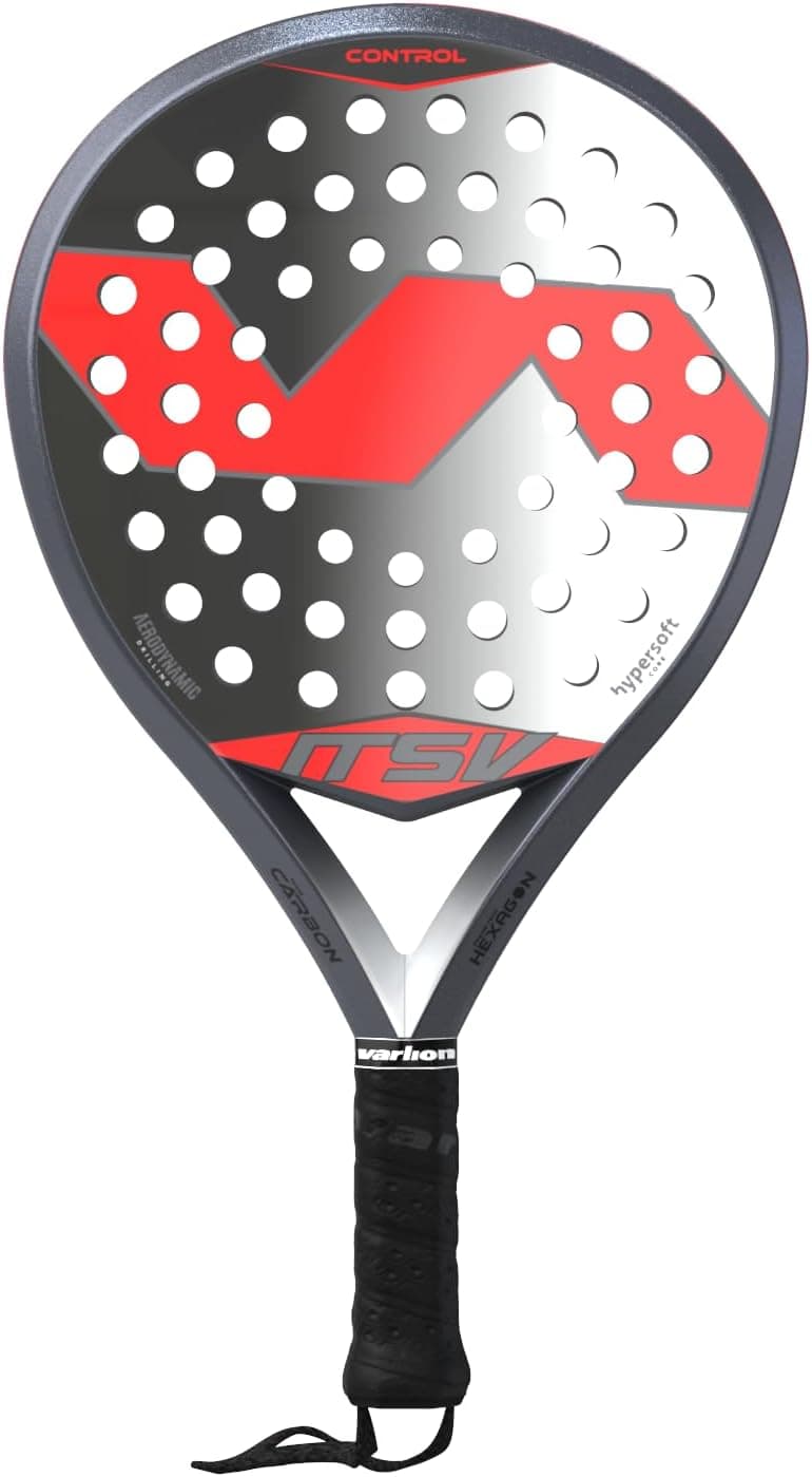 Varlion Padel Racket LW Hexagon 8.8, Round Shape for Beginner Control with Soft EVA Core & Fiberglass Face