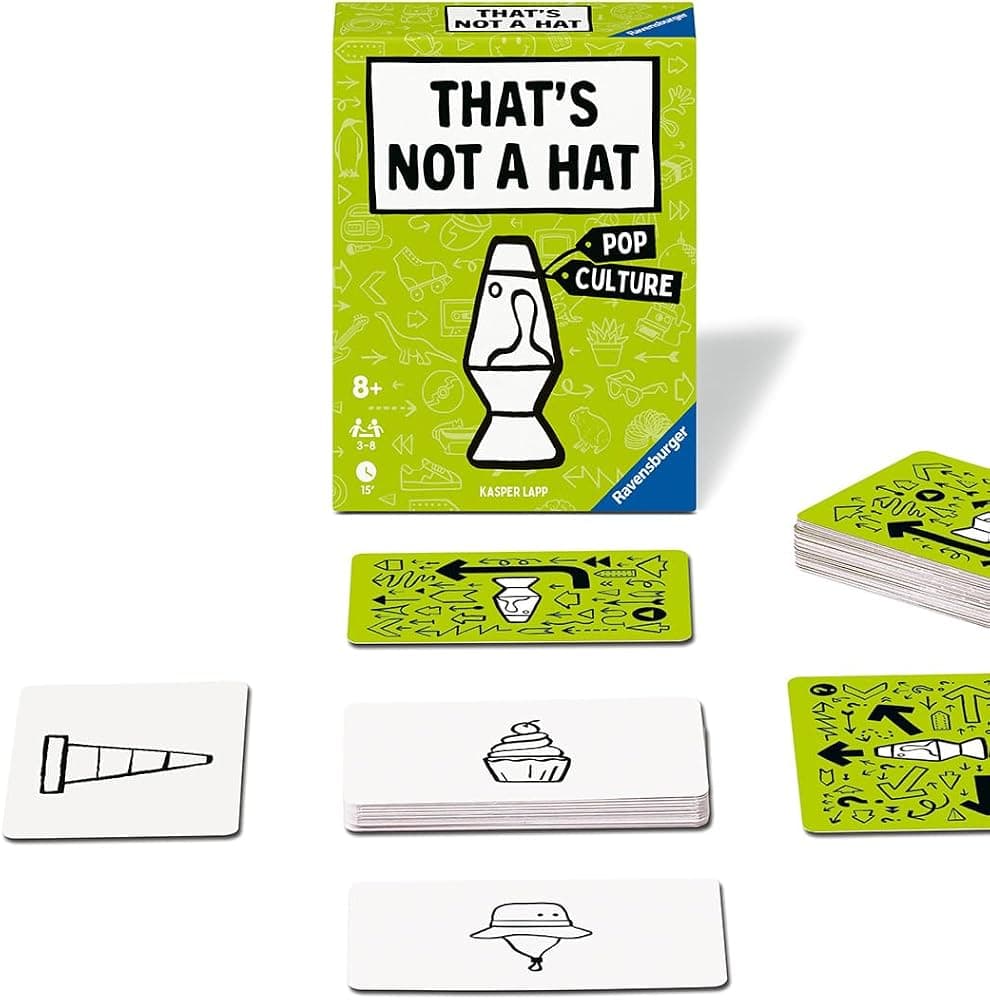 Eso no es un sombrero - Cultura pop - Divertido juego de cartas de fiesta de memoria y farol para 3-8 jugadores | Entretenimiento divertido para familias | Apto para viajes