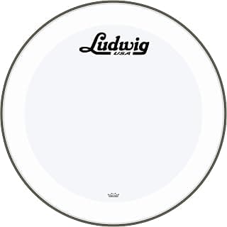 Parche con logotipo de bombo Ludwig | Powerstroke 3 de 22" blanco liso con logotipo Script | LW1222P3SWV
