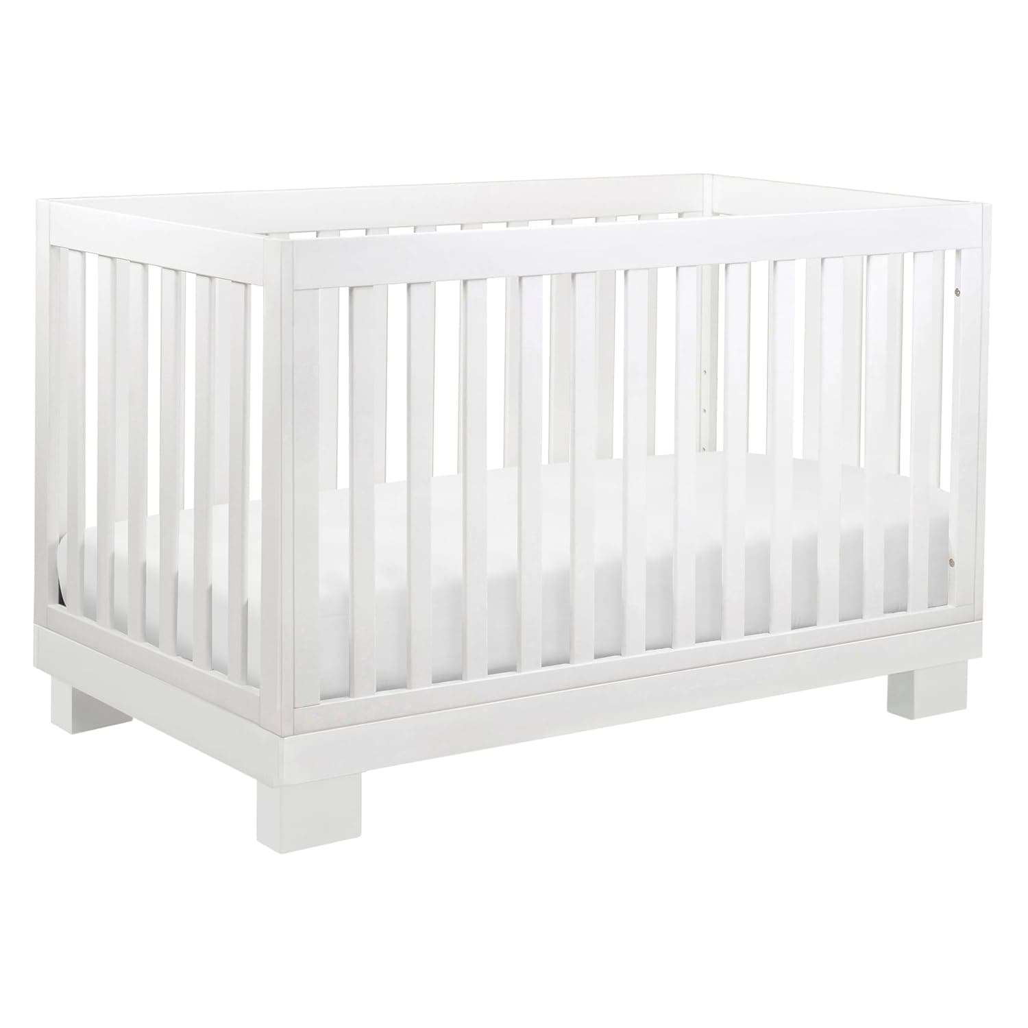 Cuna convertible 3 en 1 Babyletto Modo, blanco | Cuna de madera con certificación GREENGUARD Gold, convertible en cama y sofá cama para niños pequeños, 4 alturas de colchón ajustables, fácil de montar