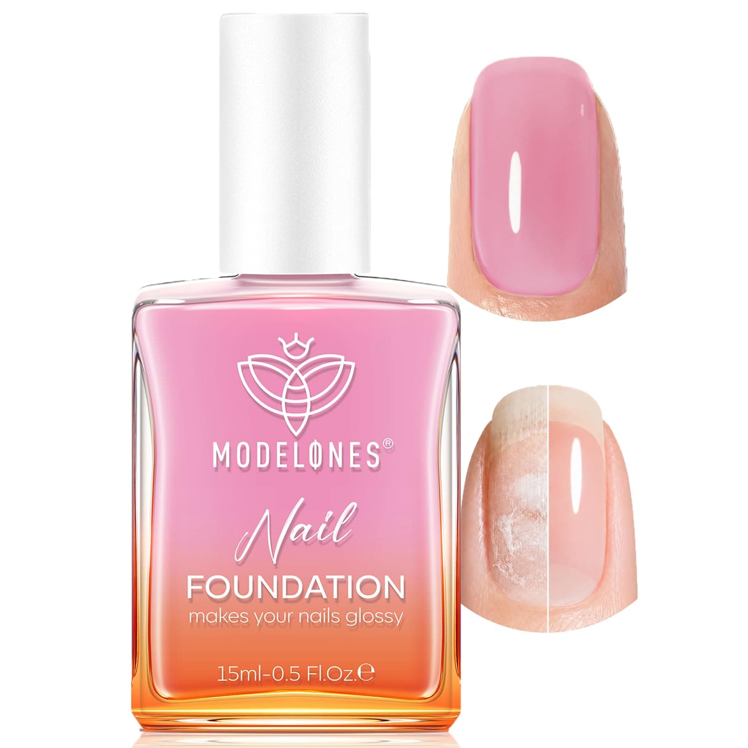 Modelones Fortalecedor de uñas Crecimiento Esmalte de uñas rosa púrpura Endurecedor de uñas | Crecimiento y fortalecedor de uñas, reparación de uñas en otoño, fortalecimiento, corrector de esmalte, base para uñas de los pies, regalos para el cuidado de las uñas, 15ml