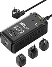Convertidor de voltaje de onda sinusoidal pura EPICKA 2000W, 220V a 110V | Adaptador de enchufe de viaje universal para UE/UK/AU/JP, carga rápida PD de 20 W, 2AC/2USB-A/2USB-C, negro