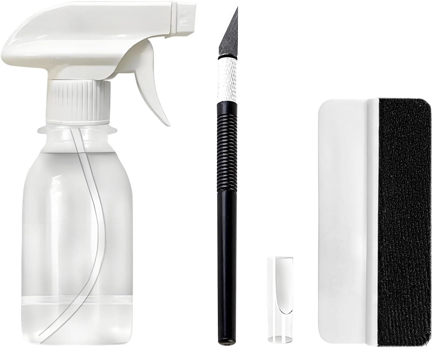 Wevdn Kit de 3 películas para ventana de coche, duradero, fácil de aplicar, kit de tinte para ventanas de coche y vidrio, práctico kit de herramientas de instalación de película para ventana, incluye raspador de fieltro, cuchillo para tallar, botella pulverizadora de 3.4 fl oz