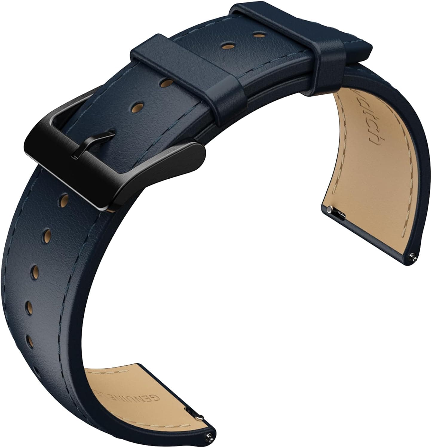 Ticwatch Pro 5 Correa de Reloj Inteligente Correa de Reloj de Cuero de 24 mm de Ancho Correa de Reloj Genuina de liberación rápida Solo para Reloj Pro 5, Smart Casual Azul