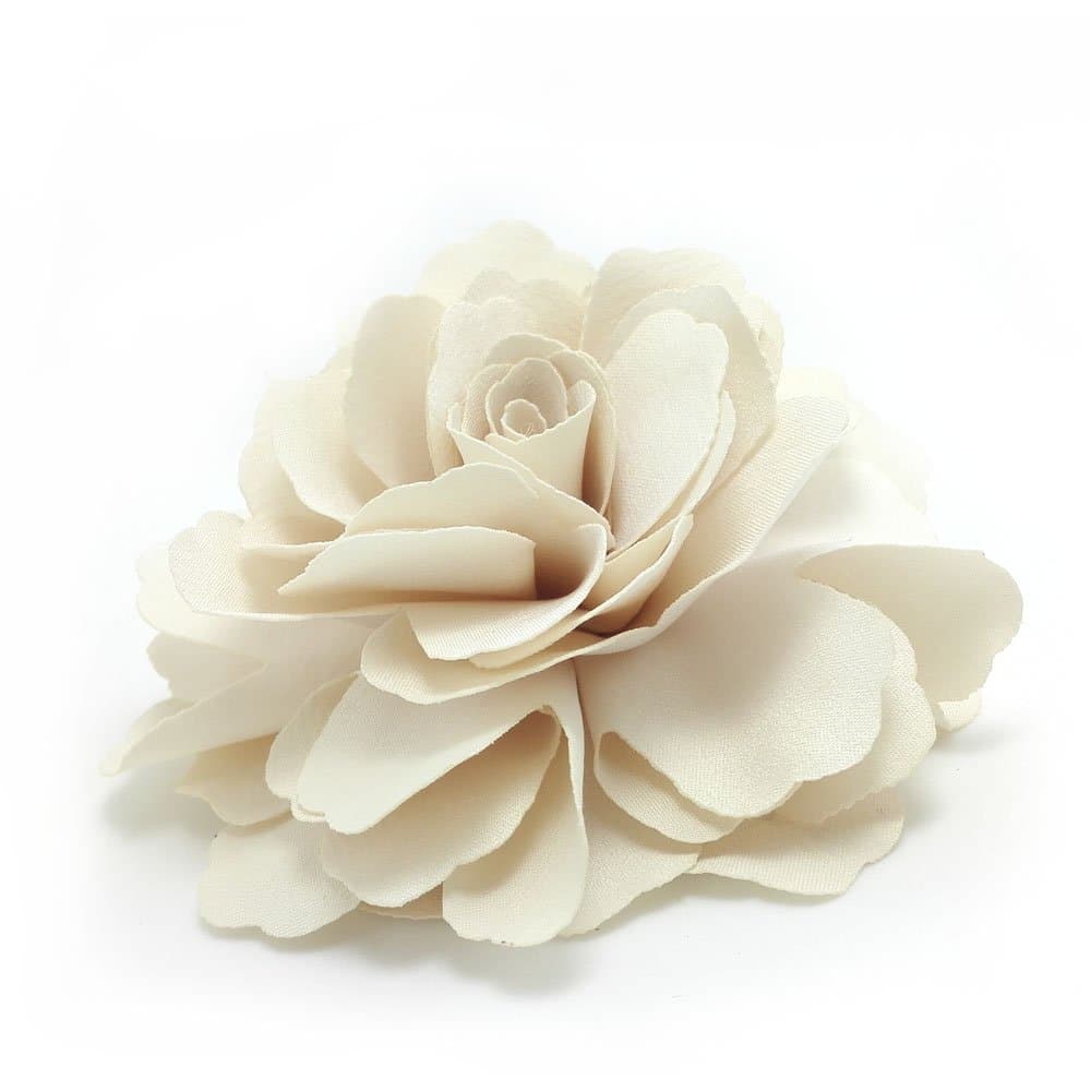 Broche y pinza para el cabello con flor de camelia, 1 pieza (crema) (A74)