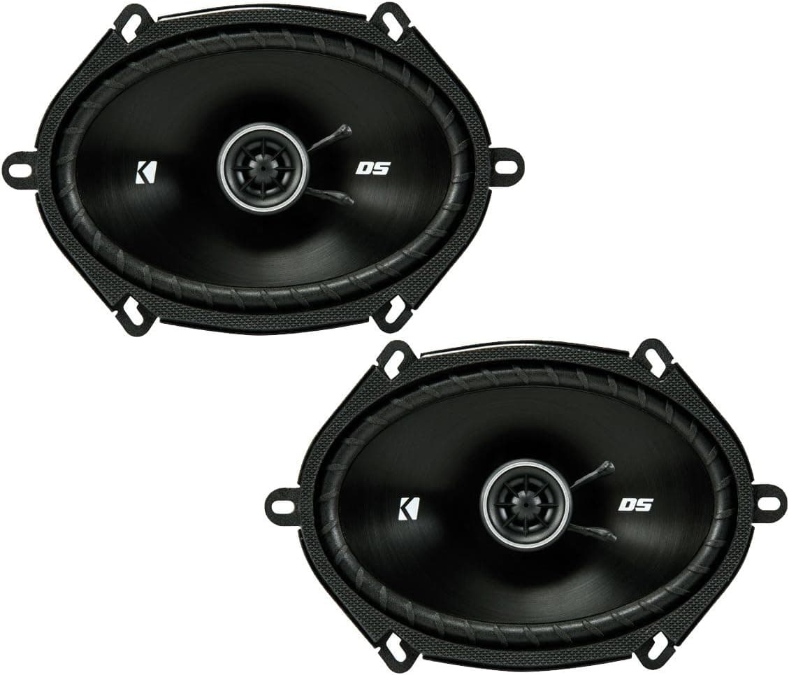 KICKER DSC680 6x8-Inch (160x200mm) Coaxial Speakers, 4-Ohm (Pair) | Factory door upgrade, crisp full-range sound for trucks and SUVs, fits 5x7 openings too, easy bolt-in install
