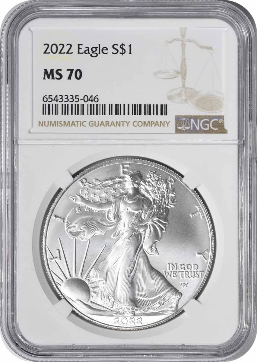 2022 American Silver Eagle Dollar MS70 NGC