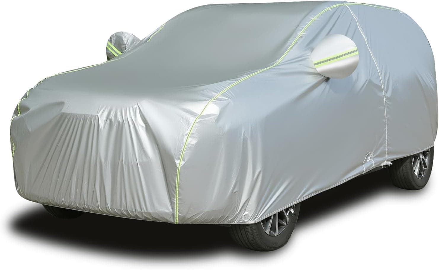Tecoom - Funda para coche SUV impermeable para todo tipo de clima, exterior completo, resistente al viento, protección contra el sol, la lluvia, la nieve, el granizo, ajuste exterior e interior para Tesla modelo Y Toyota RAV4 Nissan Rogue con puerta/cerradura con cremallera (170-190 pulgadas)