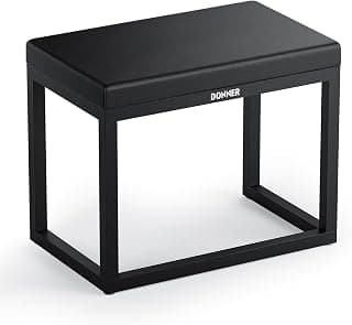 Banco de piano, taburete para teclado resistente a la corrosión, estilo hogareño, asiento de piano de metal de diseño minimalista moderno con acolchado grueso, silla de piano negra con cojín, DKB-200