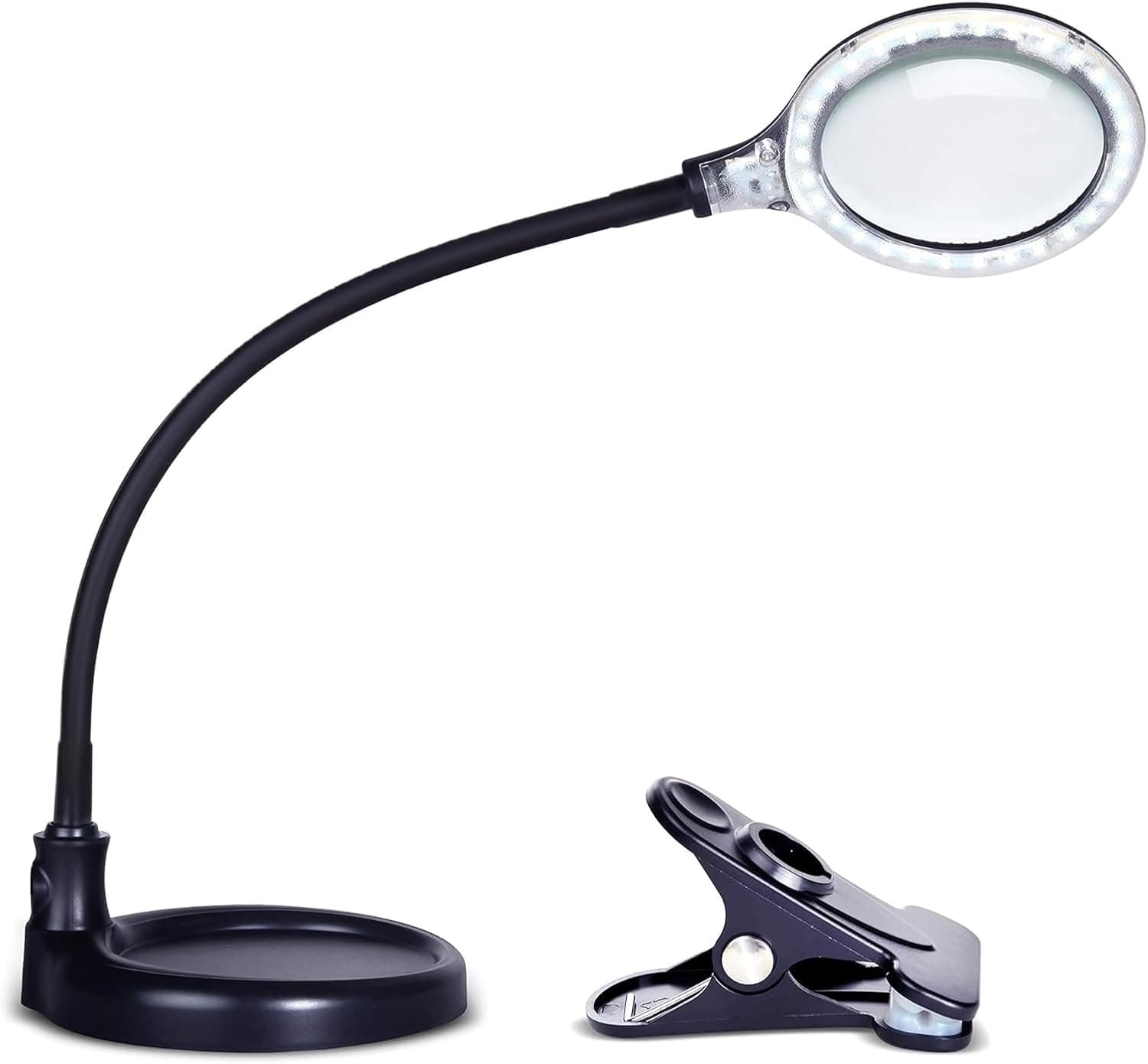 Brightech LightView Pro Flex Lámpara de escritorio con lupa 2 en 1, lupa de luz de 1,75x, lupa ajustable con luz para manualidades, lectura, trabajo cercano