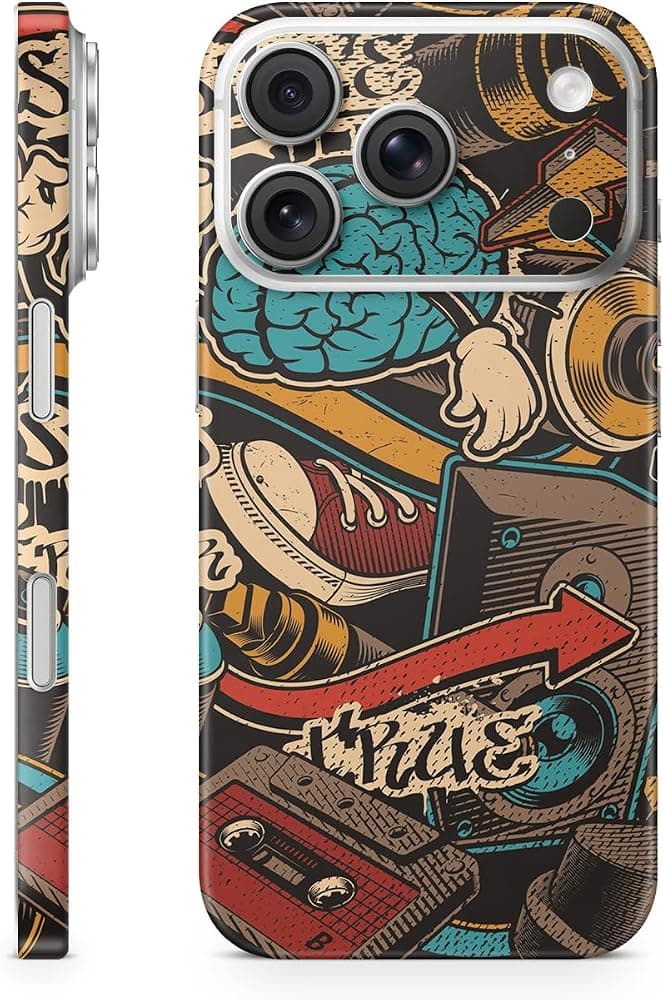 Skin para teléfono compatible con Apple iPhone 17 Pro – Hip Hop naranja – Cubierta protectora de vinilo premium 3M – Fácil de aplicar | Fabricado en Estados Unidos por MightySkins.