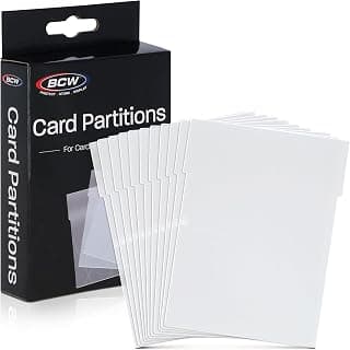 Translucent Card Partitions, Frosted Dividers for Card Bins, 12 Pack | Frosted plastic dividers fit BCW Card Bins and 6-Drawer Card Catalogs for sorting, visibility, and reduced card handling.