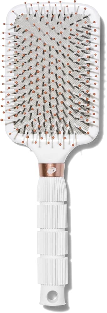 Cepillo de paleta suave T3 | Cuerpo acolchado y base ancha y plana para un peinado suave | Cerdas resistentes al calor