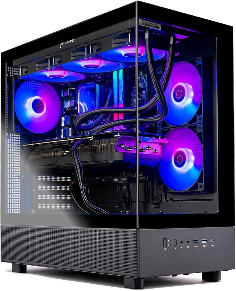 Skytech Gaming Azure 3 Gaming PC, Ryzen 7 9800X3D, RTX 5070 | | 32GB DDR5 RAM 6000, 1TB Gen4 NVMe M.2 SSD, Windows 11, 850W GOLD ATX 3 PSU, 360 ARGB AIO , Wi-Fi 5, Desktop
