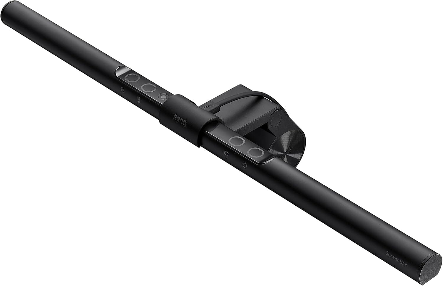 Barra de luz LED para monitor BenQ ScreenBar: atenuación automática, brillo y temperatura de color ajustables, sin reflejos en la pantalla, ahorro de espacio, lámpara de monitor USB para el cuidado de los ojos, color negro