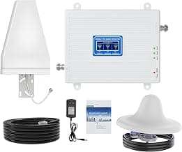 Amplificador de señal de teléfono celular para oficina en casa - para Verizon, AT&T, T-Mobile&More - GSM, UMTS, LTE - 2G/3G/4G - Repetidor amplificador móvil - Cobertura de hasta 1614 pies² - Aprobado por la FCC - Estándares de señal de EE. UU.