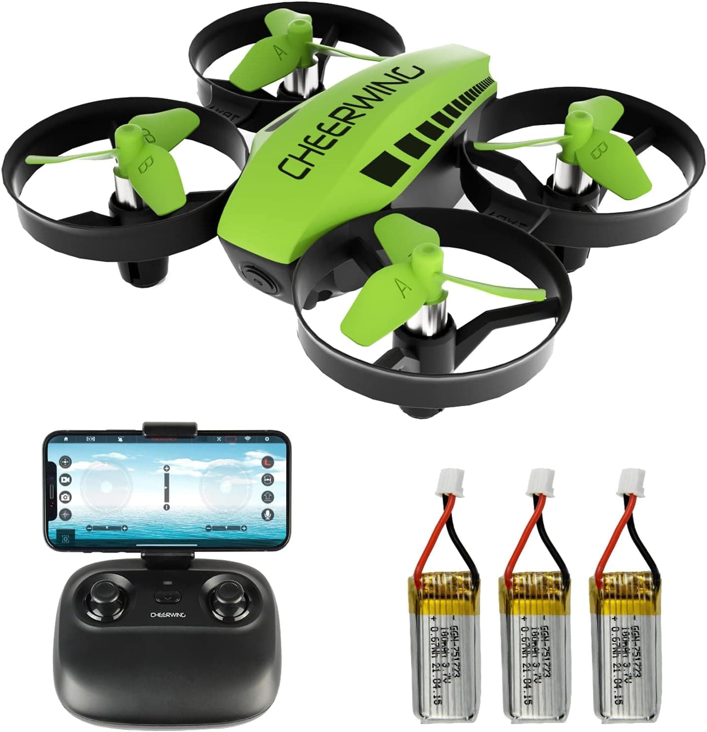 Cheerwing CW10 Mini Drone, WiFi FPV Drone con cámara RC Drone Toy | Inicio con una tecla, desplazamiento automático, control por voz