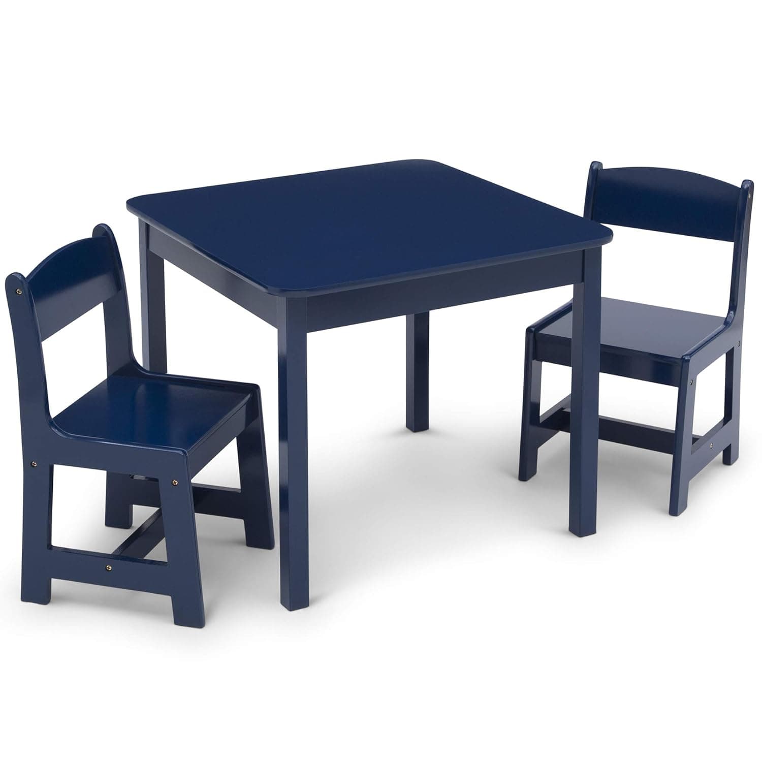 Delta Children MySize Juego de mesa y sillas de madera para niños (2 sillas incluidas), azul profundo