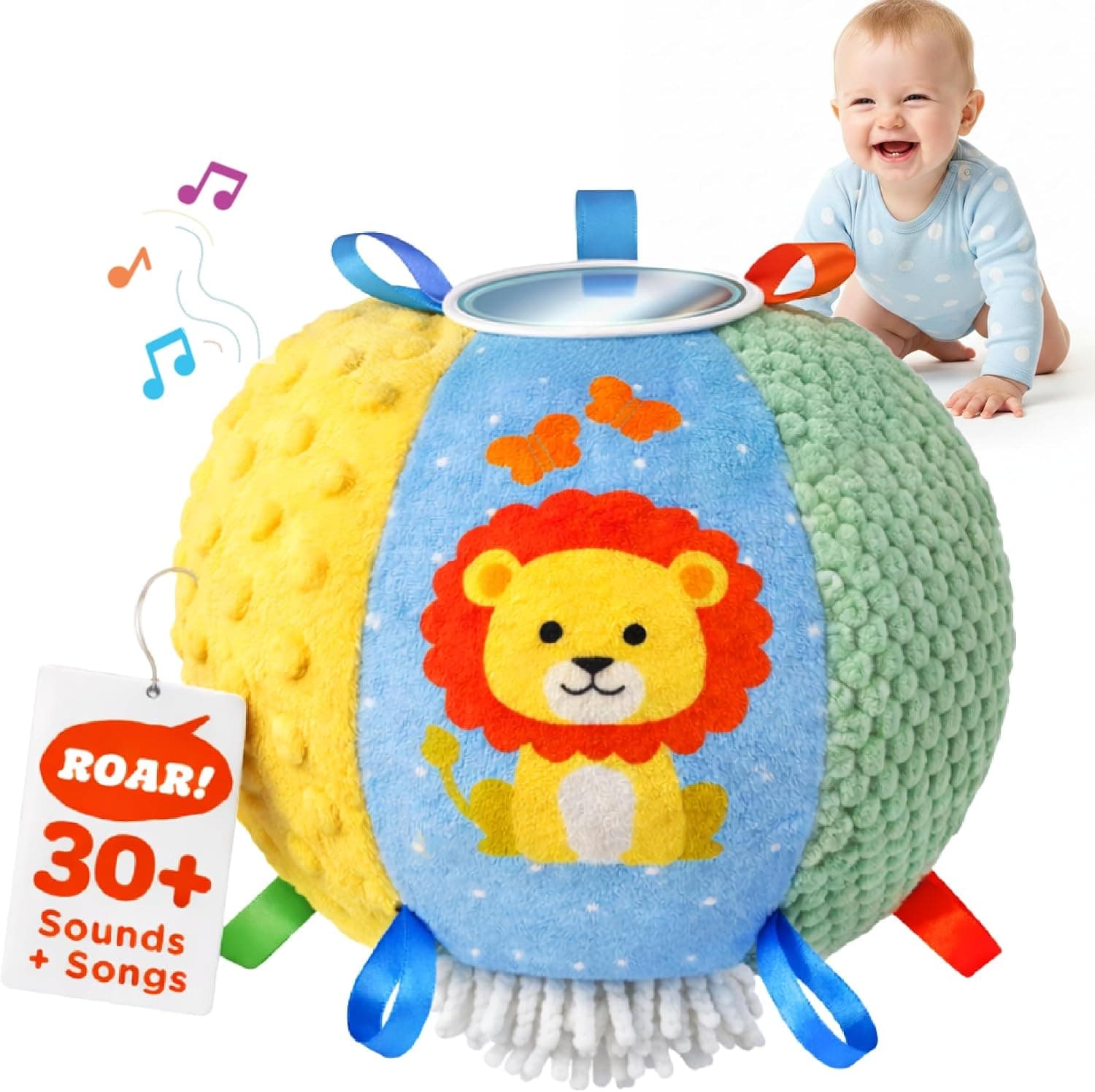 Move2Play, pelota interactiva para bebés con más de 30 sonidos y canciones | Juguetes para niños y niñas de 1 año | Juguetes para bebés de 6 a 12 meses o más | Pelota musical para gatear para niños de 1 a 3 años | Primer regalo de cumpleaños | Sensorio