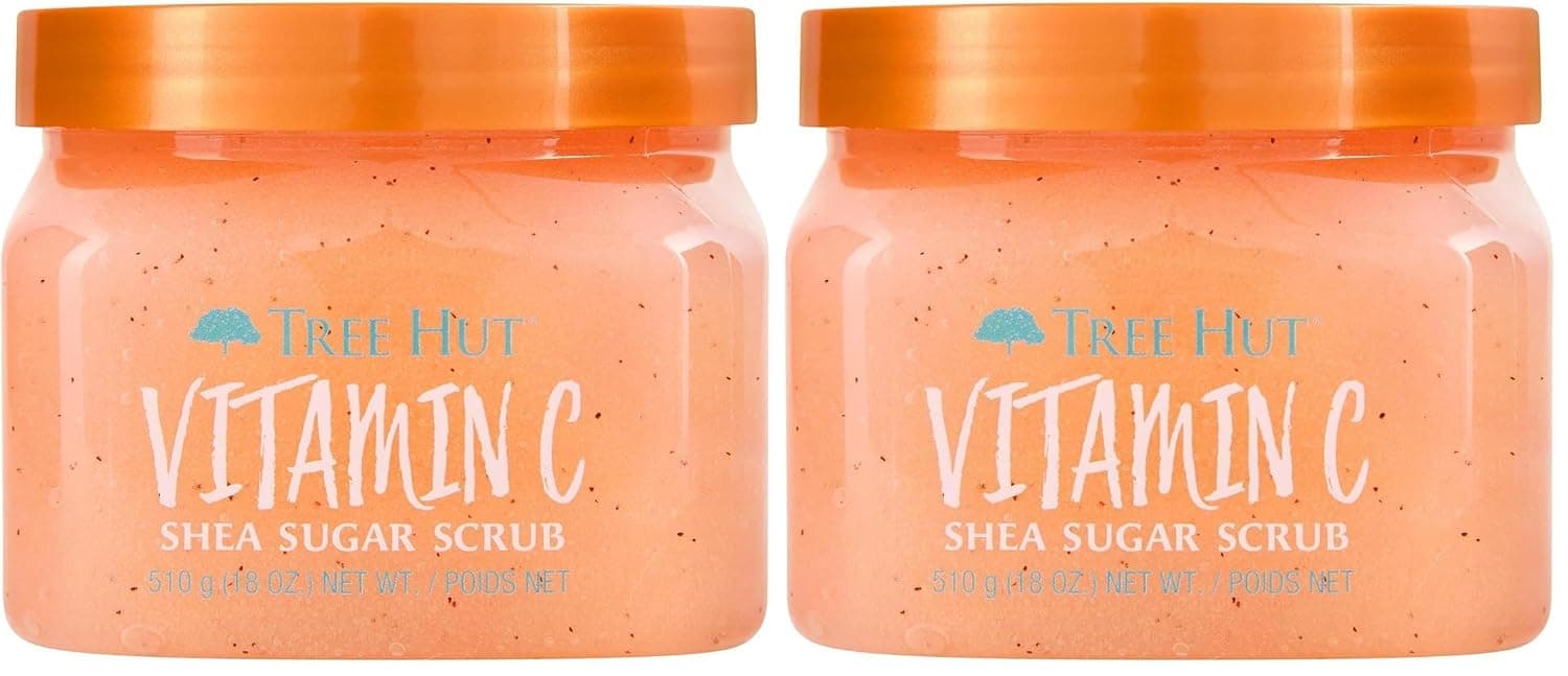 Exfoliante de azúcar con vitamina C de Tree Hut | 18 oz | Ultra hidratante | Nutritivo | Paquete de 2