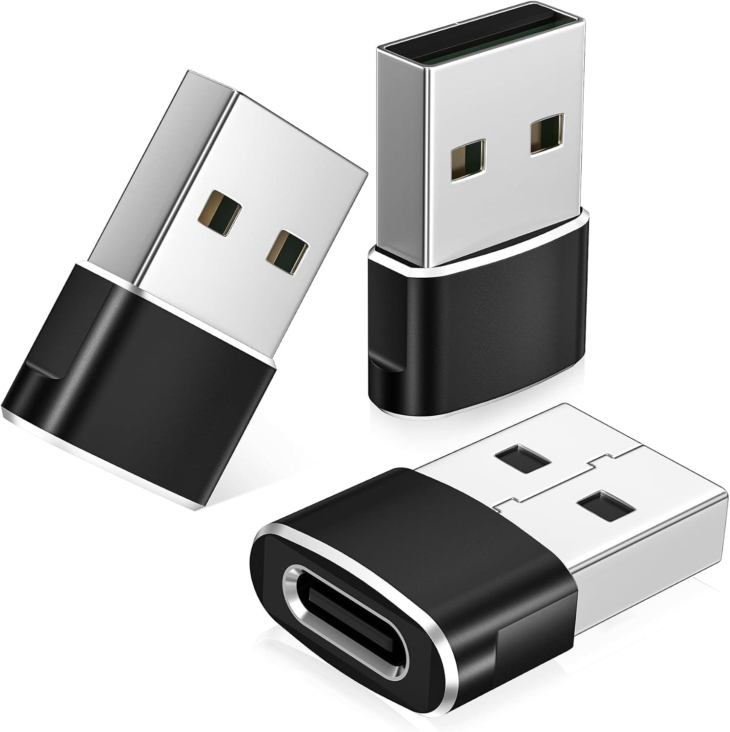 Basesailor Adaptador USB C hembra a USBA macho, conector de cable de cargador tipo C | Paquete de 3 para MacBook Pro,iMac,PC,portátil,computadora,Samsung Galaxy Note 20 S20 S21 S22 S23,Google Pixel 5 4 4A 3 3A 2 XL,OTG