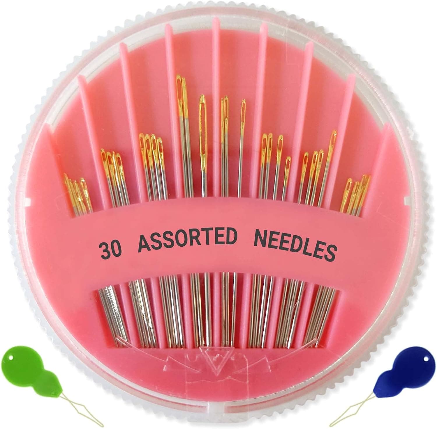 Paquete de 60 agujas de coser a mano premium, 6 tamaños de agujas de coser surtidas | Ideal para coser a mano Agujas de coser de ojo grande para reparación de costura Agujas de bordar Coser agujas afiladas