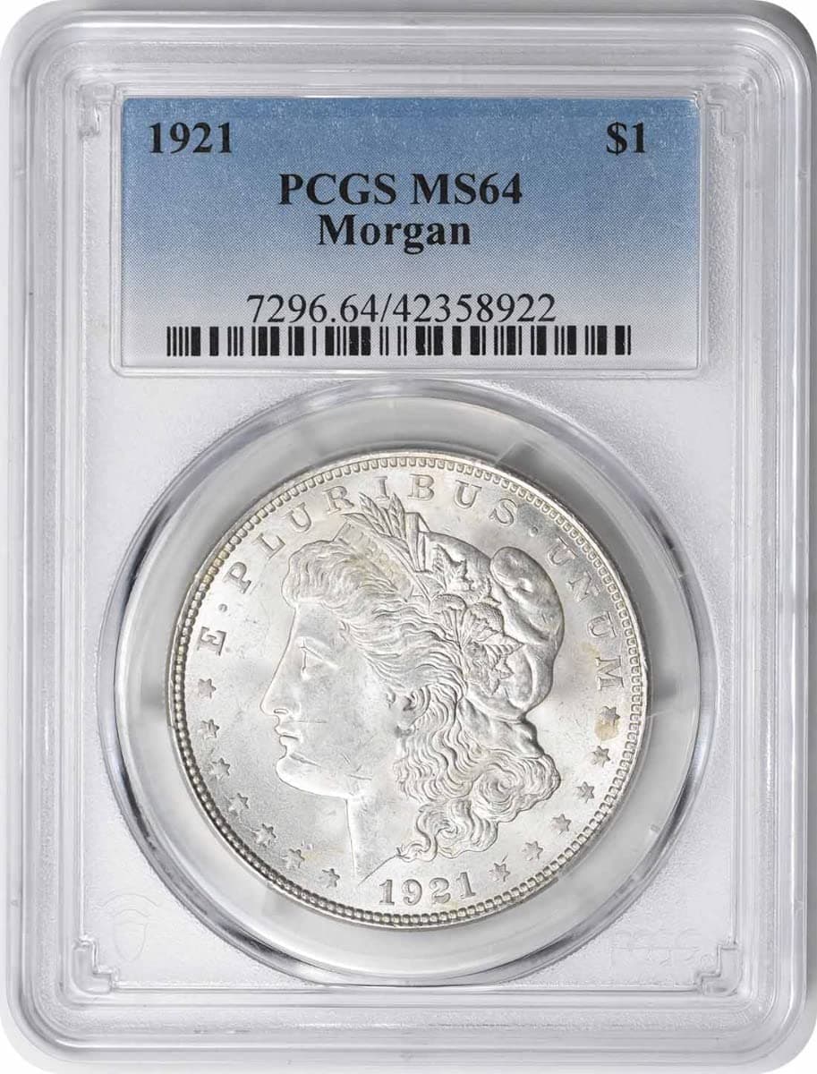 1921 Morgan Dollar MS64 PCGS