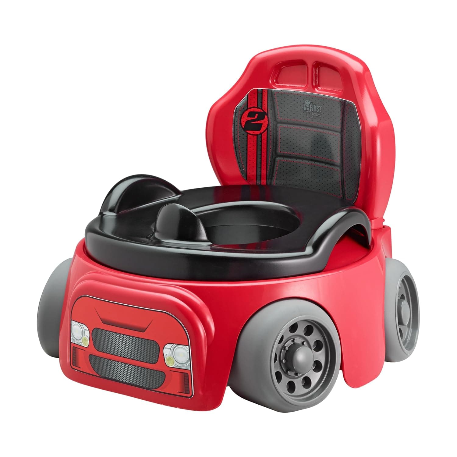 The First Years Training Wheels Racer Potty Training Inodoro - Orinal de entrenamiento para autos de carrera - Incluye asiento de inodoro desmontable para niños pequeños y orinal para niños - A partir de 18 meses