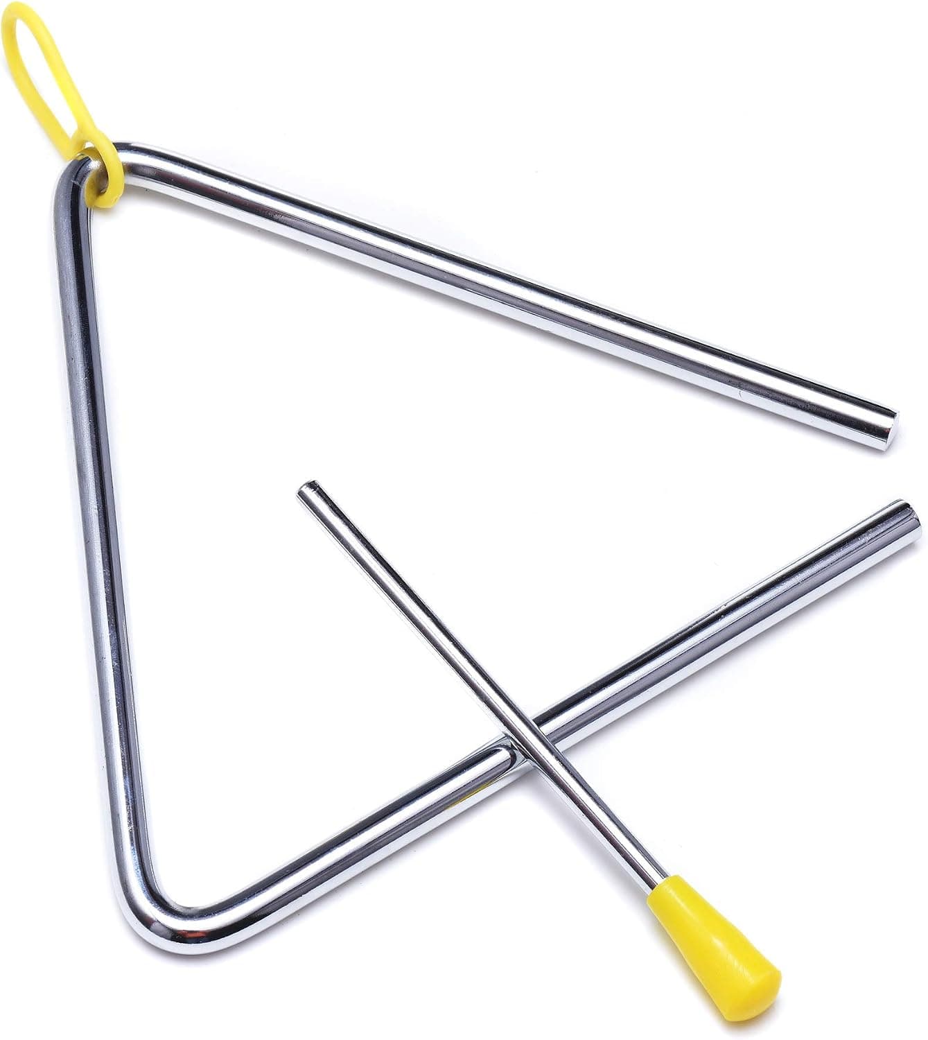 Instrumento de percusión triangular de acero musical de 6 pulgadas con delantero