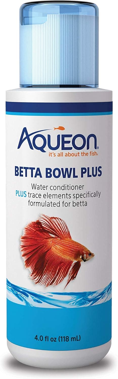 El acondicionador de agua Aqueon Betta Bowl Plus neutraliza el cloro y el amoníaco para peceras Betta - 4 onzas