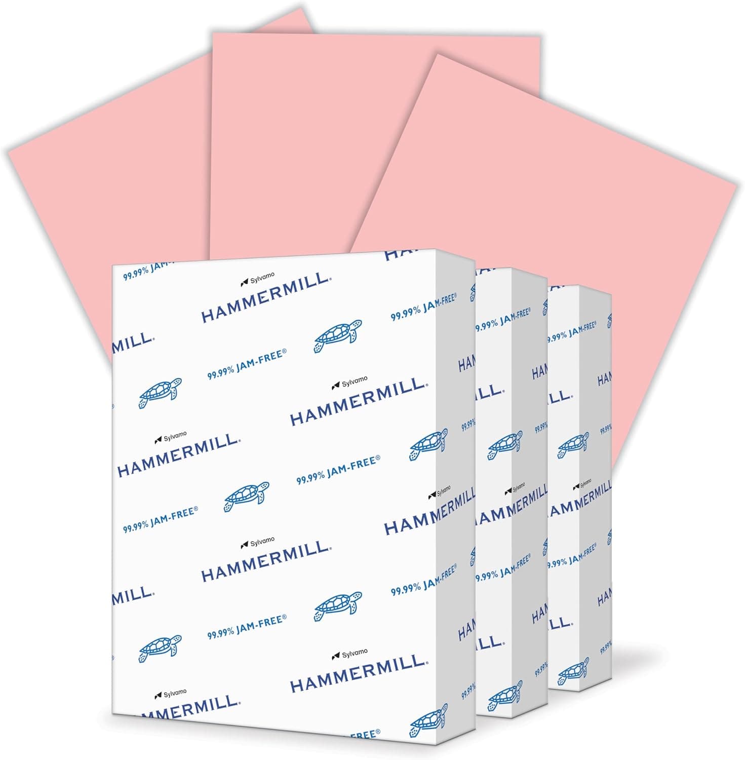 Hammermill Papel para impresora rosa de 20 lb, resma de 8,5 x 11-3 (1500 hojas), fabricado en los Estados Unidos, pastel